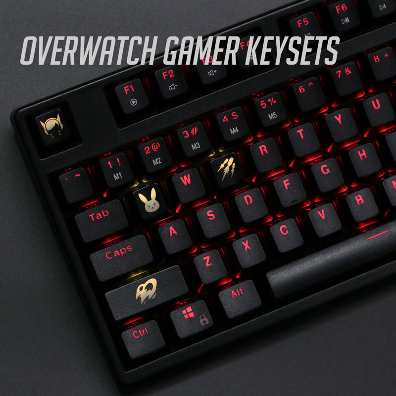 Keyboard Gaming Black - 4 قطع/مجموعة مفاتيح بإضاءة خلفية OW