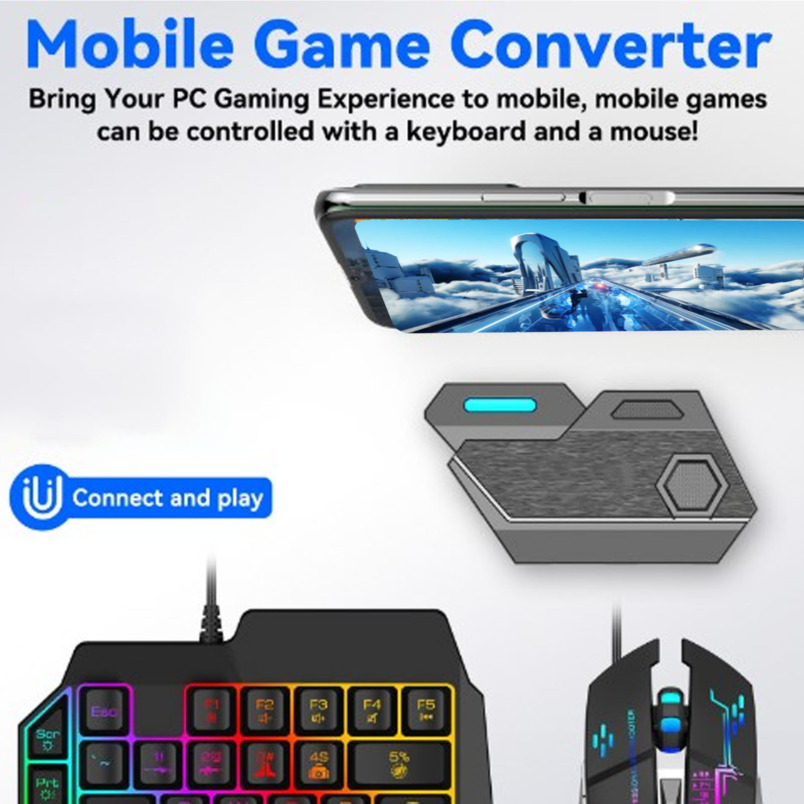 Gaming Keyboard Hand - مجموعة ألعاب الهاتف المحمول كومبو توصيل