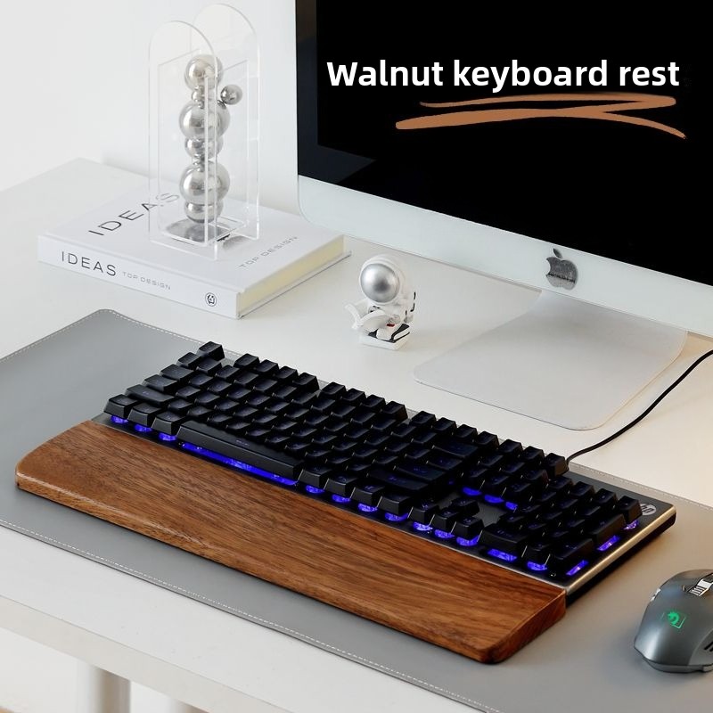 Wrist Rest Wood - لوحة المفاتيح الخشبية الصلبة مسند راحة