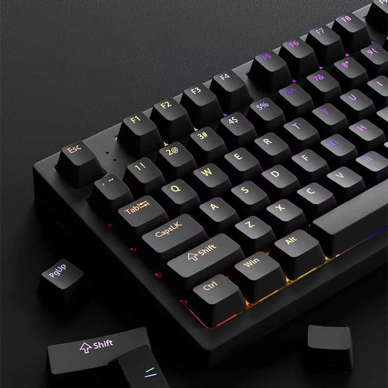 Keyboard Gaming Black - أغطية مفاتيح سوداء مخصصة بـ 130+