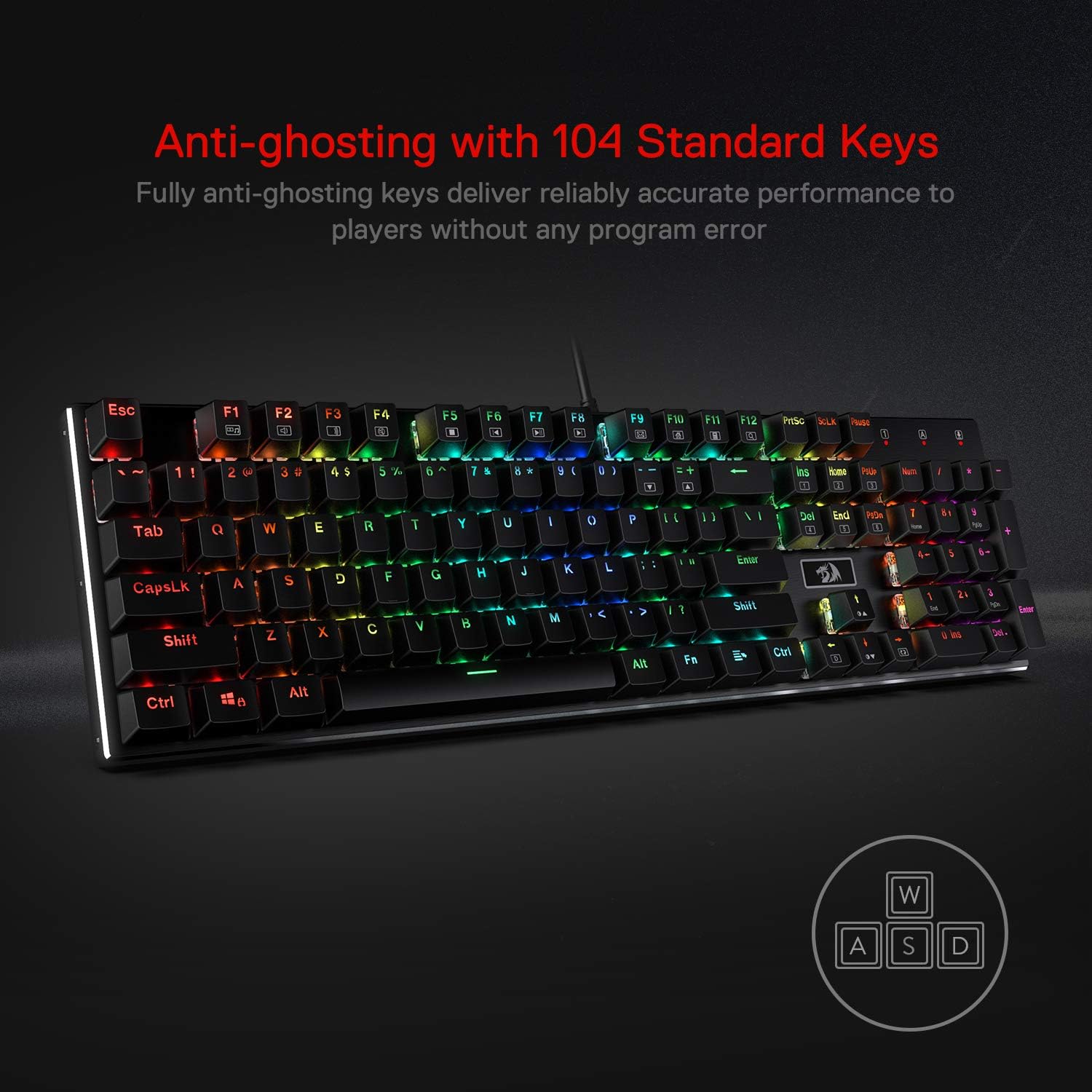 • ألعاب ميكانيكية سلكية ، إضاء - مراجعة Gaming Keyboard No Noise وسعره