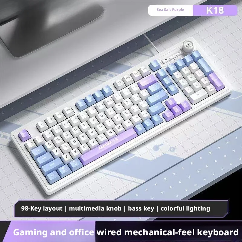 لوحة مفاتيح سلكية بـ 98 مفتاحً - مراجعة Gaming Keyboard No Noise وسعره