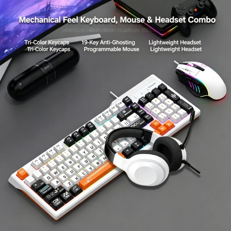 مجموعة K8pro 3 في 1 للألعاب تش - مراجعة Gaming Keyboard Mouse And Headset Combo وسعره