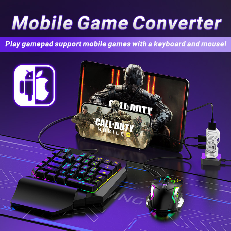 مجموعة محول ألعاب الهاتف المحم - مراجعة Gaming Keyboard Mouse And Headset Combo وسعره